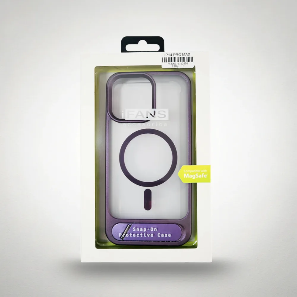 IP108 CASE TRANSPARENTE CON BORDE COLOR ENTERO Y MAGSAFE PARANTE IFANS
