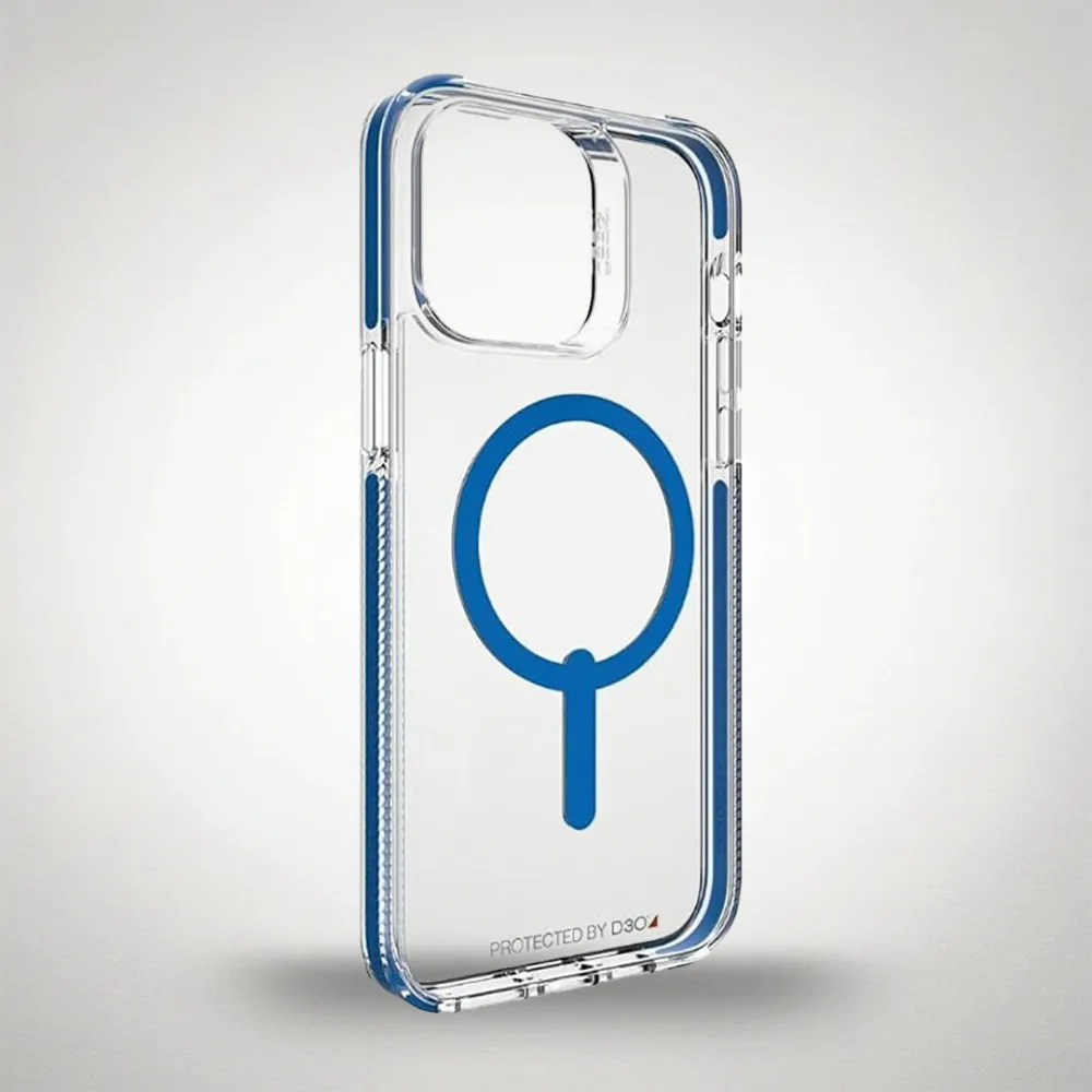 IP104 CASE SEMI TRANSPARENTE CON BORDE COLOR ENTERO MAGSAFE Y POP SOCKET IFANS